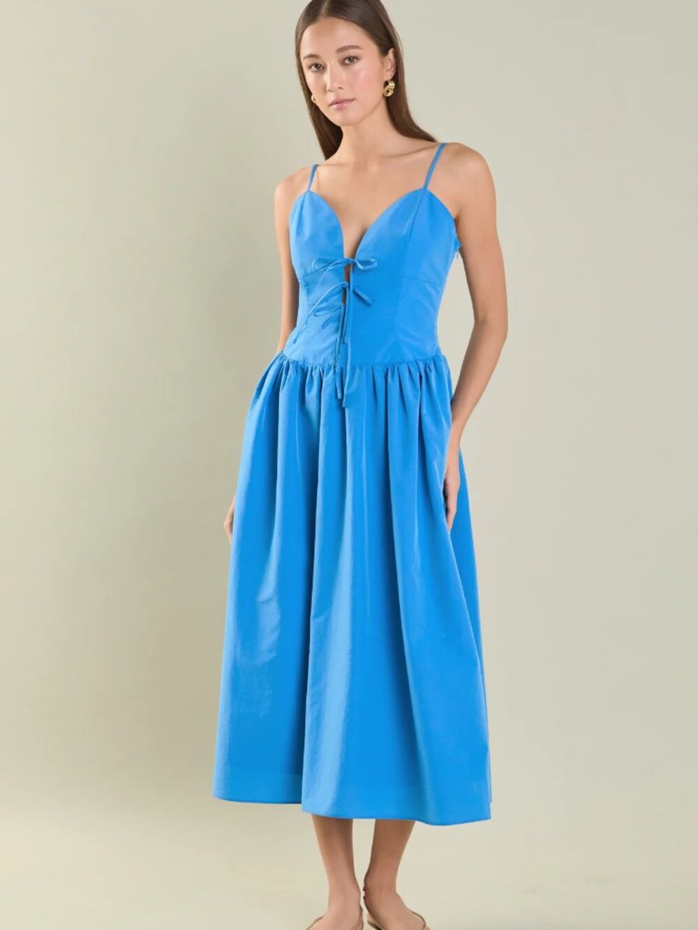 NWT ENDLESS ROSE Front Ties Midi Dress size M